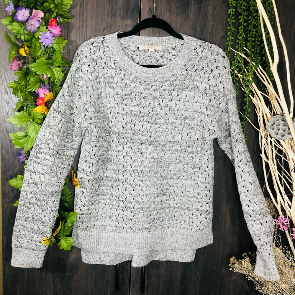 LOFT Gray Knit Sweater
